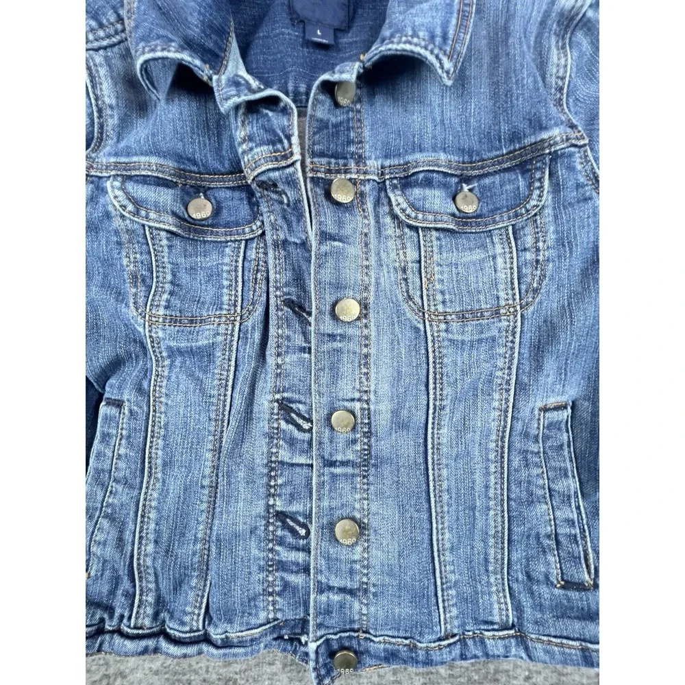 Gap Kids Denim Jacket Size L 10-11 Blue Stretch Jean Trucker Classic